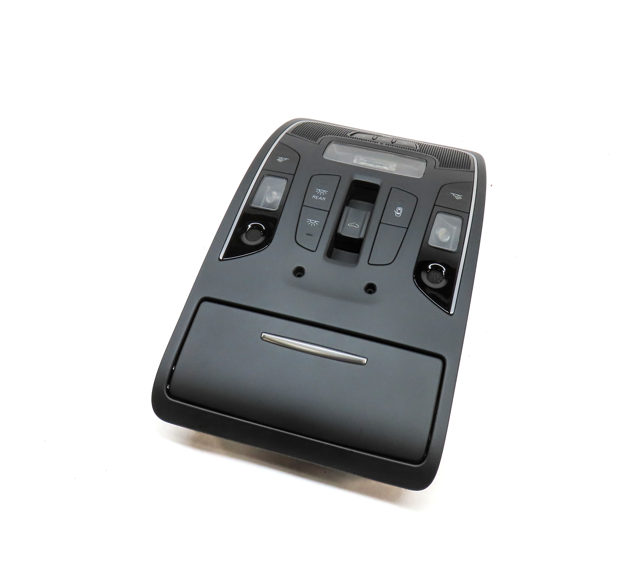 2012 AUDI A7 (C7 4G8) FRONT OVERHEAD DOME LIGHT LAMP w/SWITCHES (BLACK) — exact item pictured